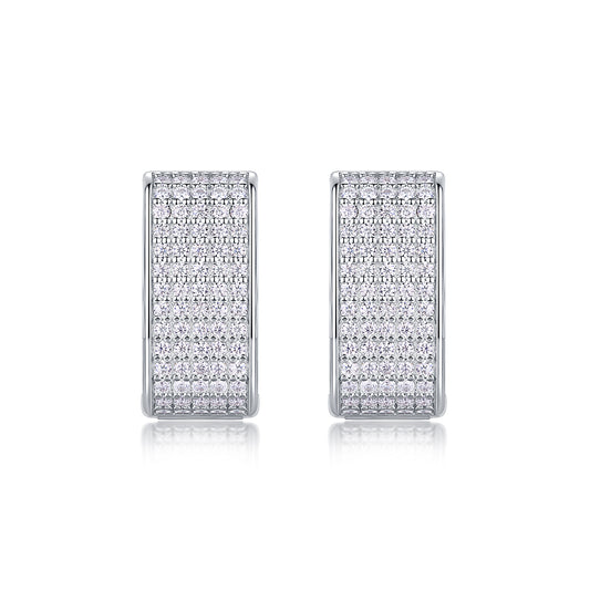 1Star Light Luxury Fashion Diamond Earrings Stud Set With Mosan Diamond Silver Jewelry Prohibit TikTok sales - 5 - CJ