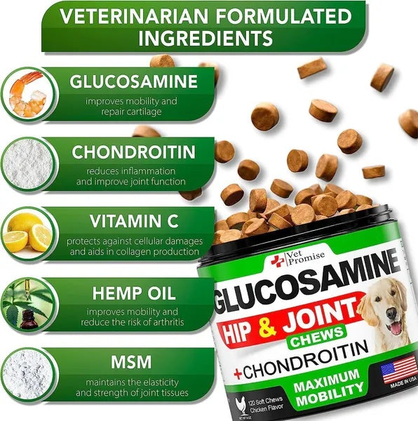 Glucosamine For Dogs 2 Pack Hip And Joint Supplement With Chondroitin 240 Chews - 5 - CJ