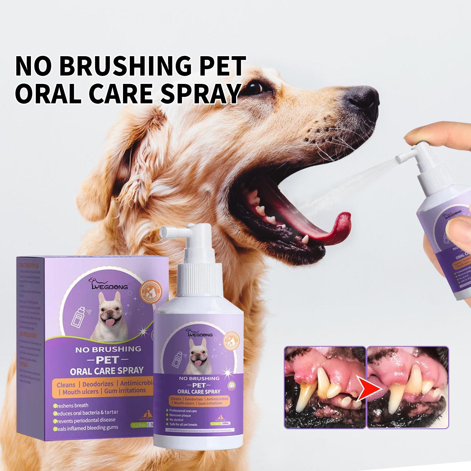 Yegebang Cat And Dog Teeth Cleaning Spray Pet Oral Cleaning Deodorizing Fresh Breath by CJ