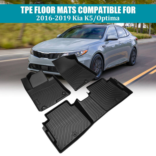 All Weather Floor Mats Liners For 2016 - 2020 Kia Optima Waterproof 3D TPE Carpet - 5 - CJ