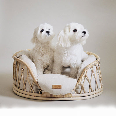 Pet Bed Handmade Rattan Woven Pet Bed Sofa For Dogs - 0 - CJ - Circle - CJGY166738203CX