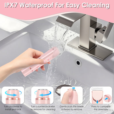 1Pc 2 In 1 Bikini Trimmer For Women Dual Head Cordless Body Shaver IPX7 Waterproof Rechargeable Pubic Hair Razor Wet And Dry Use For Bikini Underarm Leg Arm Body Face - 5 - CJ