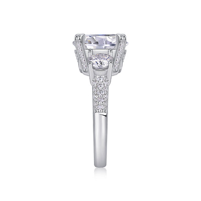 1Dazzling Stars - A Fashionable And Luxurious Jewelry Piece Set With 5 - carat Moissan Diamond S925 Sterling Silver And Platinum - plated Diamond Prohibit TikTok sales - 5 - CJ