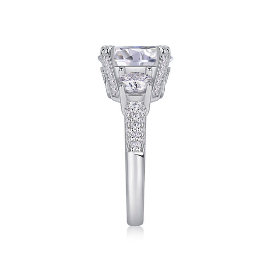 1Dazzling Stars - A Fashionable And Luxurious Jewelry Piece Set With 5 - carat Moissan Diamond S925 Sterling Silver And Platinum - plated Diamond Prohibit TikTok sales - 5 - CJ