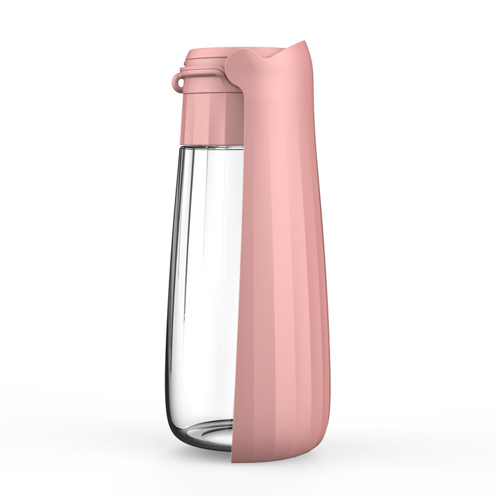 Pet Water Cup Outdoor Portable Folding Dog Water Bottle 550ml Large Capacity Medium To Large Dog Drinking Bottle - 0 - CJ - Pink 550ml - CJMY181659502BY