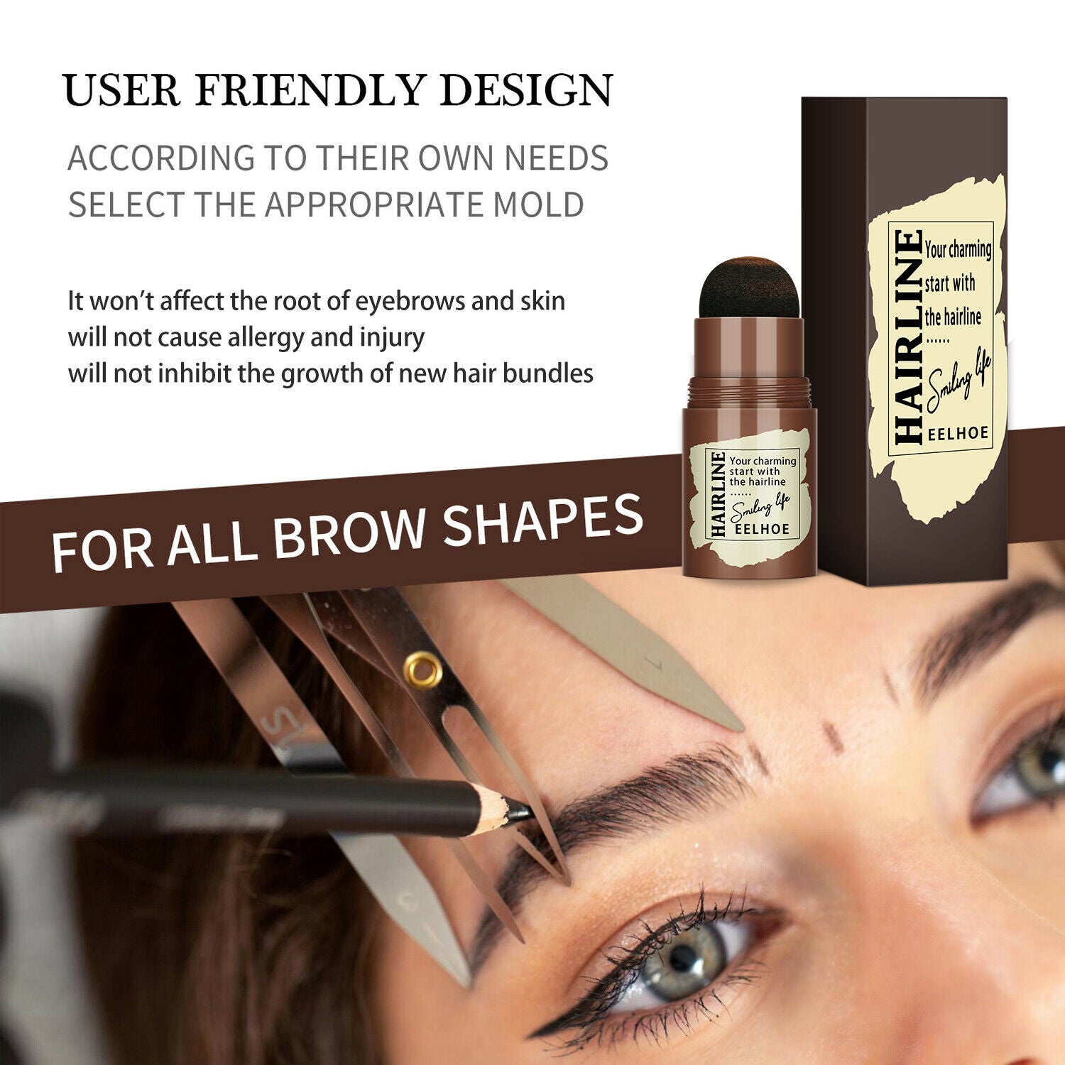 Eyebrow Stamp Stencil Kit, 24 Pc Eyebrow Shaping Stencils, Long - lasting Eyebrow Brow Definer, Perfect Make - up Reusable Kit - 5 - CJ