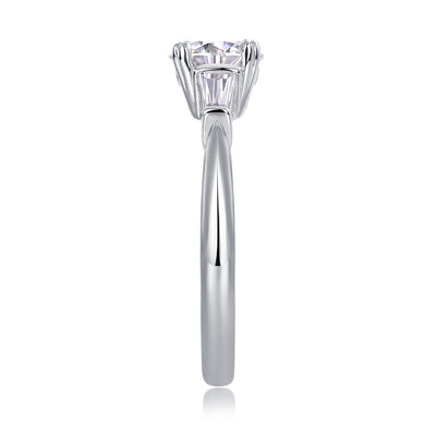 1Luxury Fashion Diamond Wedding Ring Classic Set With Moissanite Silver Ring Prohibit TikTok sales - 5 - CJ