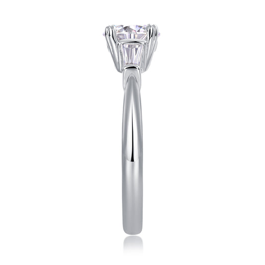 1Luxury Fashion Diamond Wedding Ring Classic Set With Moissanite Silver Ring Prohibit TikTok sales - 5 - CJ