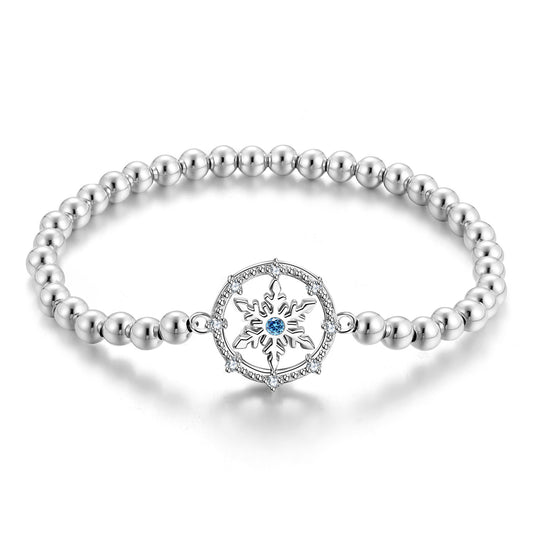 Original Snow Flower Bracelet Series Versatile Female Christmas Gift S925 Sterling Silver Beads - 4 - CJ