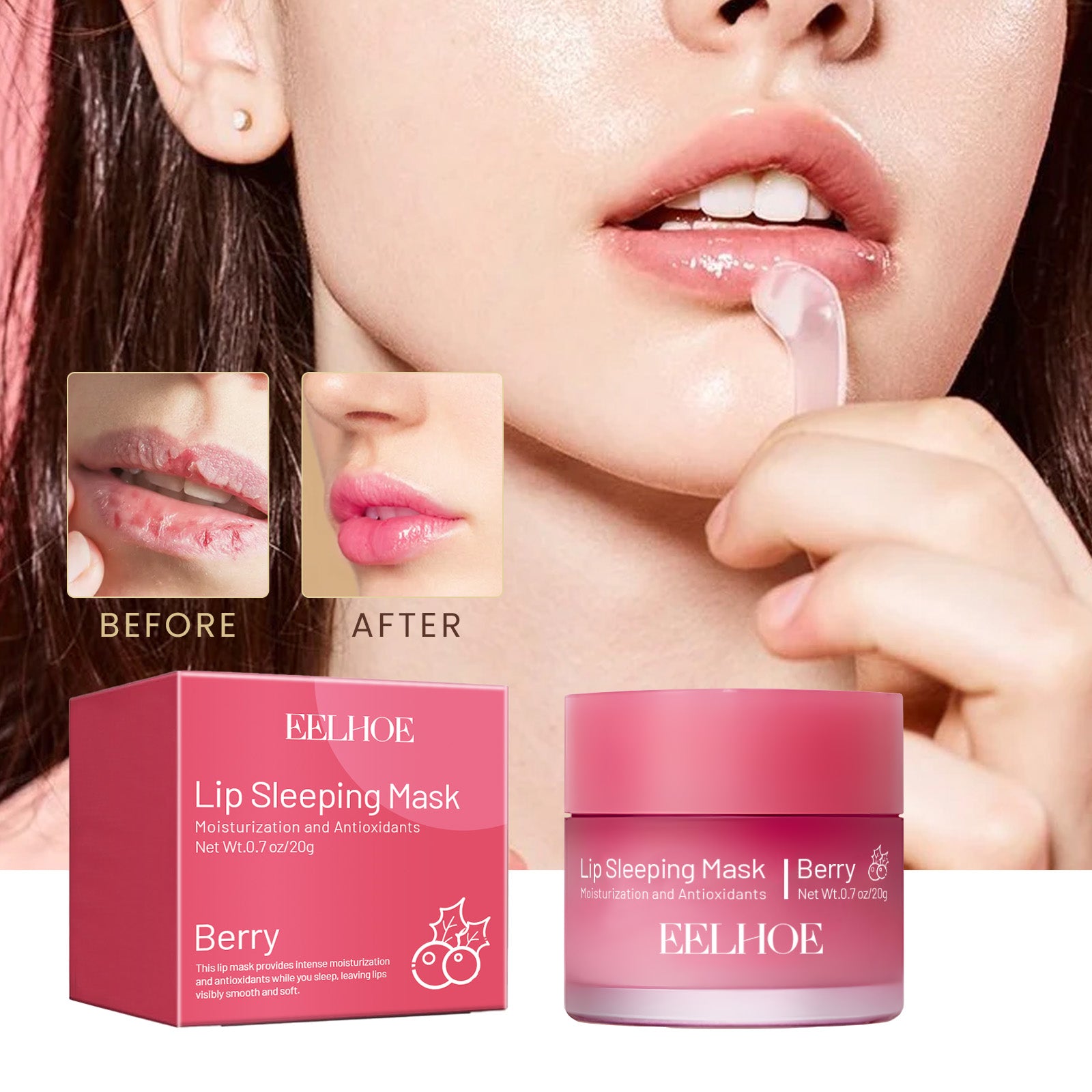 EELHOE Lip Sleeping Mask Moisturizing Hydrating Gentle Exfoliating Dead Skin Plumping Full Smooth Lip Mask - 5 - CJ