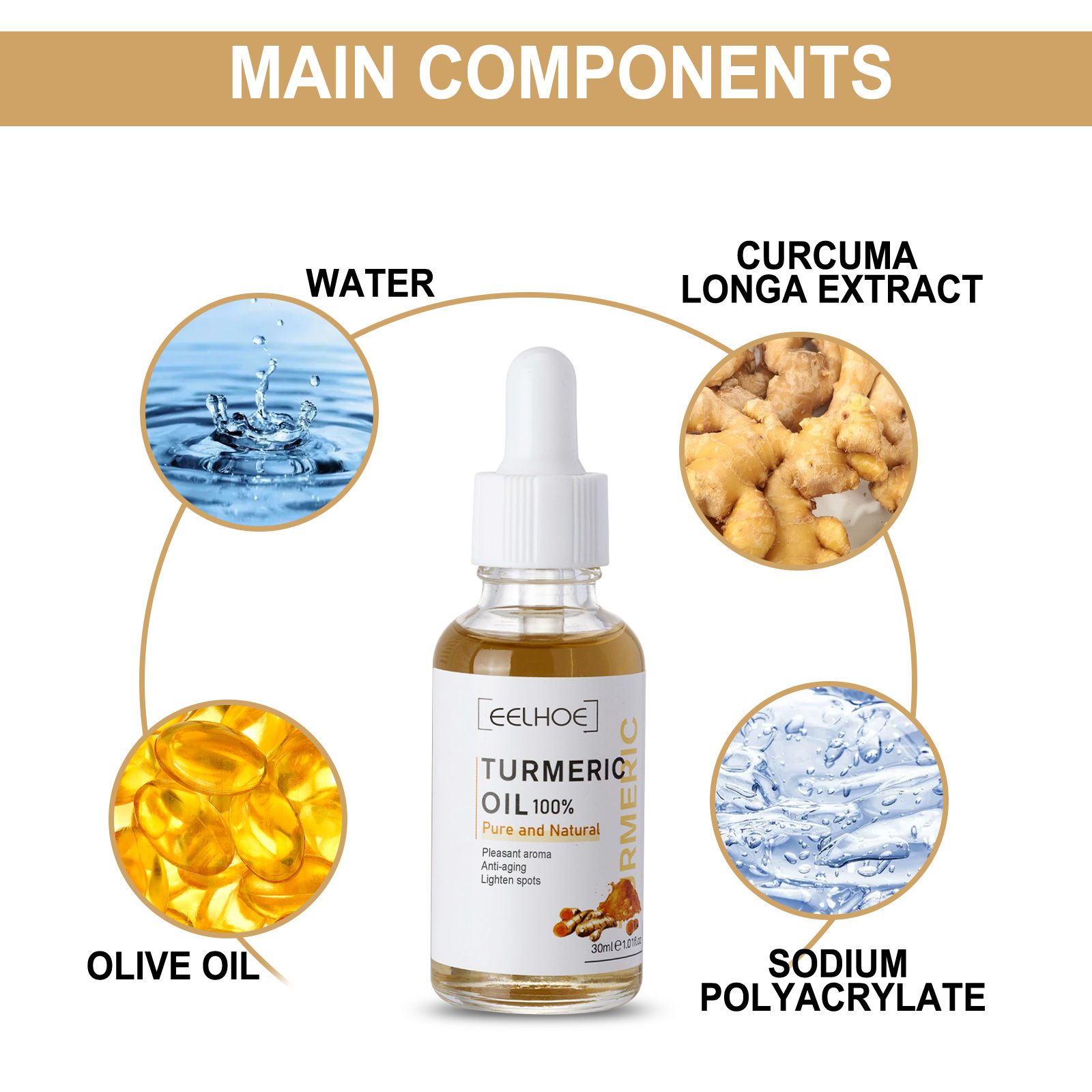 EELHOE Turmeric Dark Spot Correcting Serum Face Care Spot Moisturizing Nourishing Repairing Complexion Serum - 5 - CJ