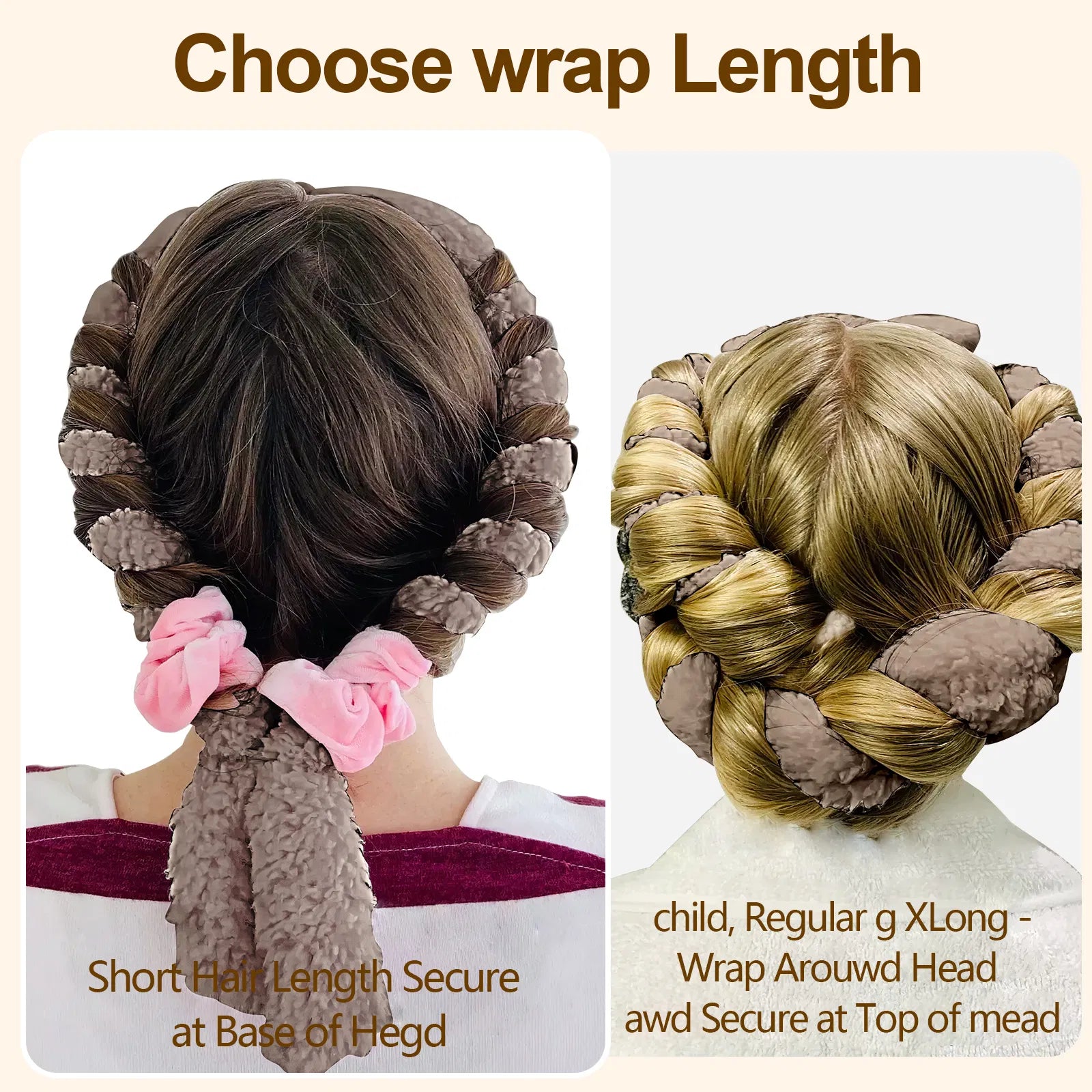 Satin Heatless Hair Curler, Lazy Natural Soft Wave DIY Heatless Curls For Sleep In Overnight, For All Hair Types - Light Brown - 5 - CJ