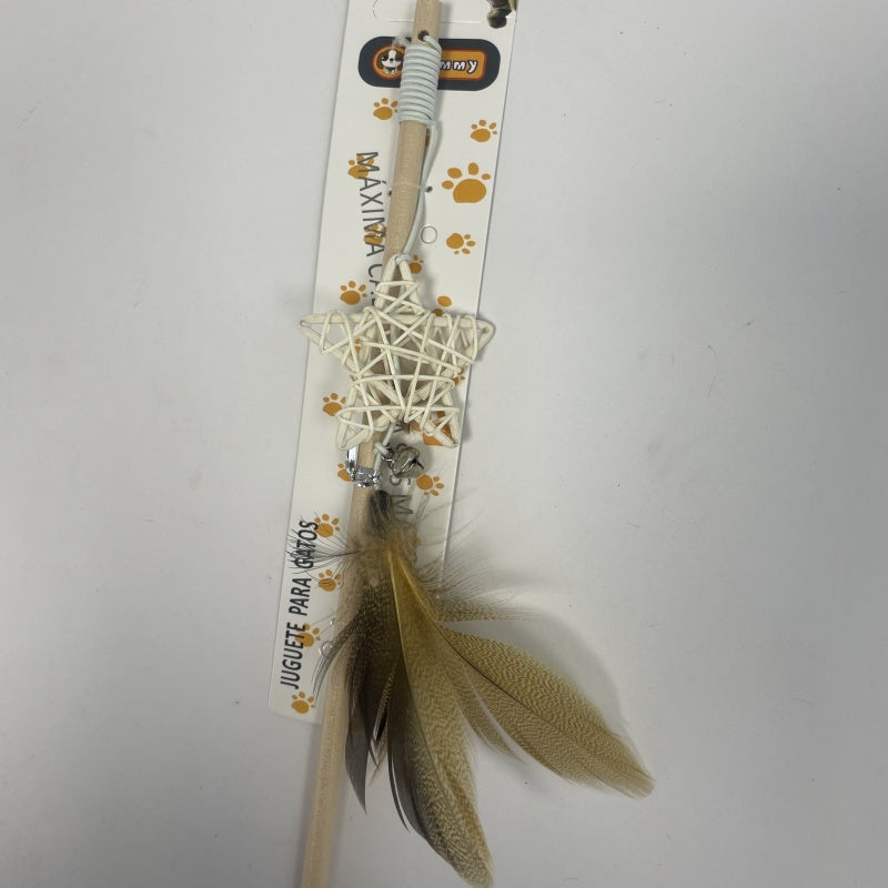 Wooden Rods And Rattan Balls Tease Cat Sticks