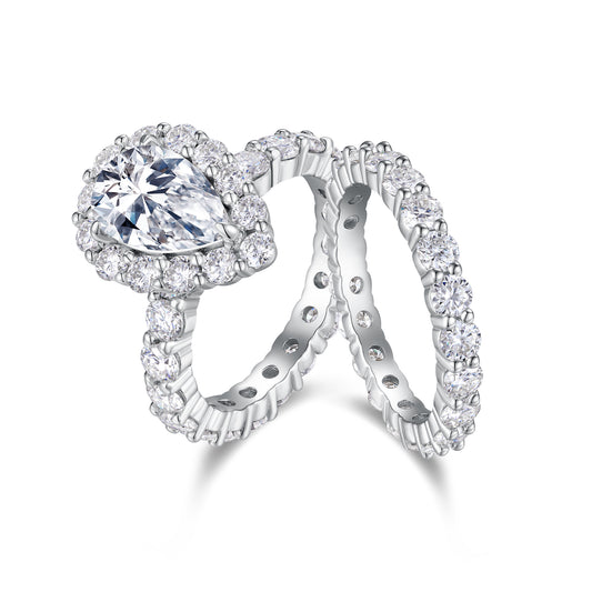 1Devoted Dew - Fashionable Men’s And Women’s Ring And Ring Jewelry Set With Moissanite S925 Sterling Silver And Platinum - plated Diamond. Prohibit TikTok sales - 5 - cjdropshipping