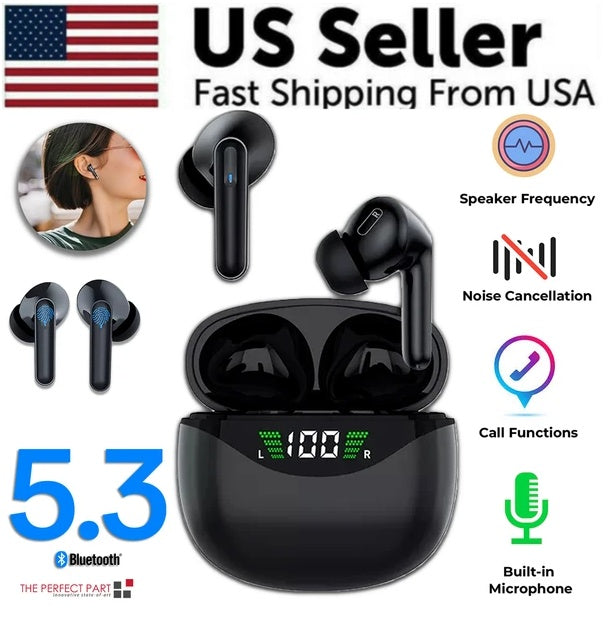 Bluetooth Earbuds Headset 5.3 Wireless Noise Cancelling TWS Trucker Waterproof - 5 - CJ