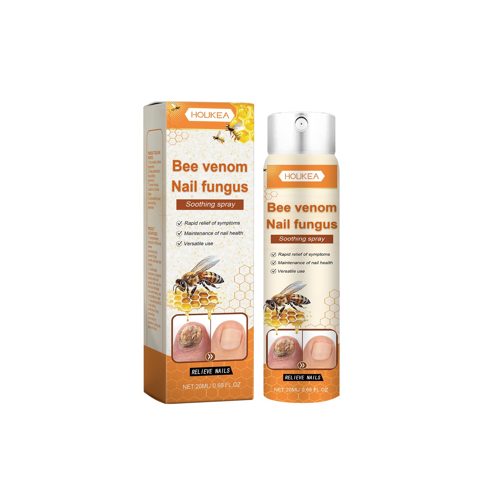 Houkea Bee Venom Nail Care Spray Foot Nail Cleaning, Moisturizing And Brightening Nail Care Spray - 5 - CJ
