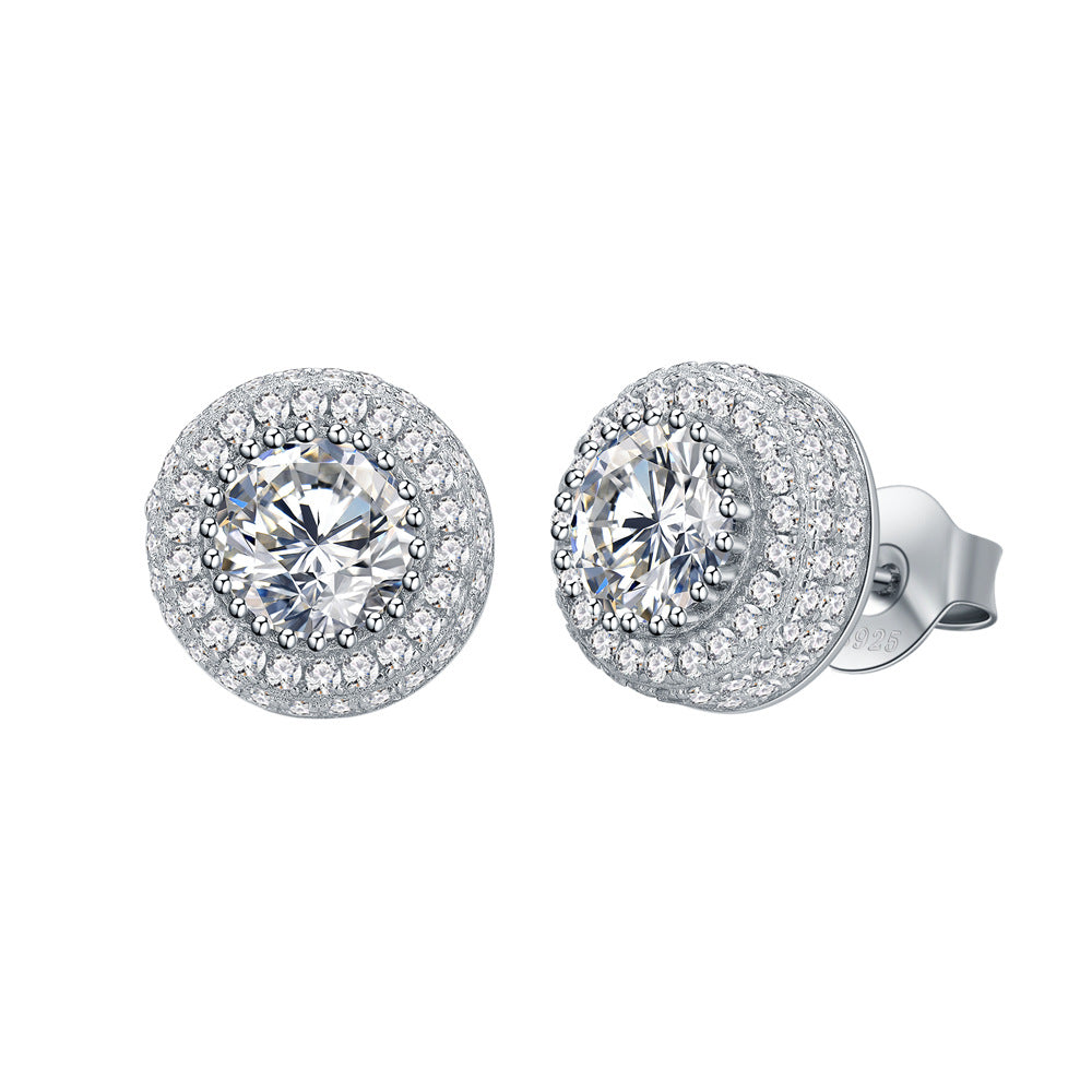 1 Pair Hip Hop Wedding  Zircon Stud Earrings,Sparkling,Unisex,Daily Accessories And Women's Jewelry - 5 - CJ