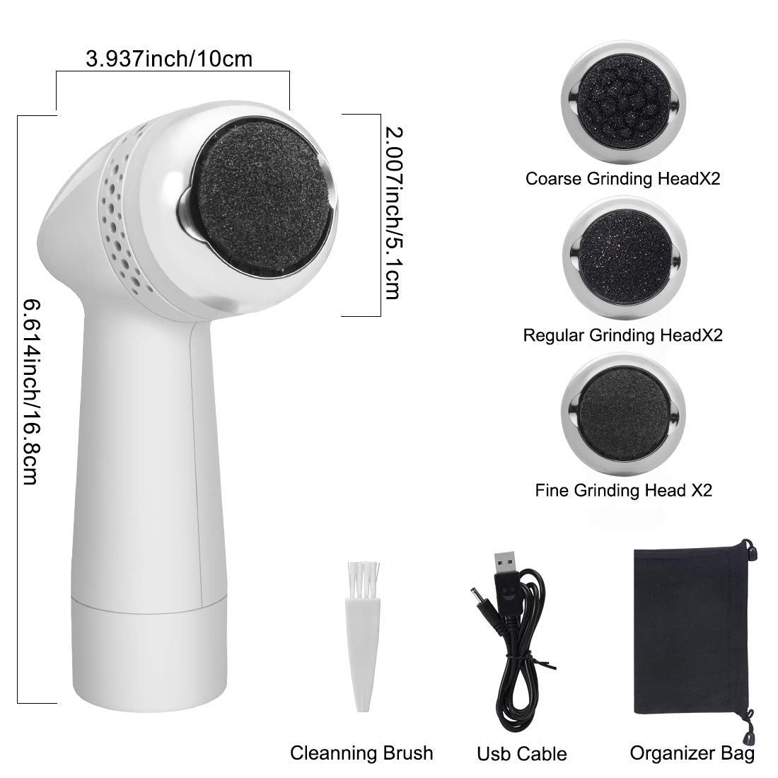 Electric Foot Grinder Vacuum Foot Grinding Machine Exfoliating Dead Skin Callus Remover Foot Care - 5 - CJ