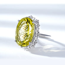 Natural Lemon Crystal Ring Luxury Style Jewelry S925 Silver - 4 - CJ