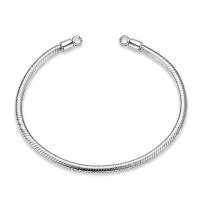 S925 Sterling Silver Base Snake Bone Chain Without Buckle Single Chain Bracelet Diy Accessories - 4 - CJ