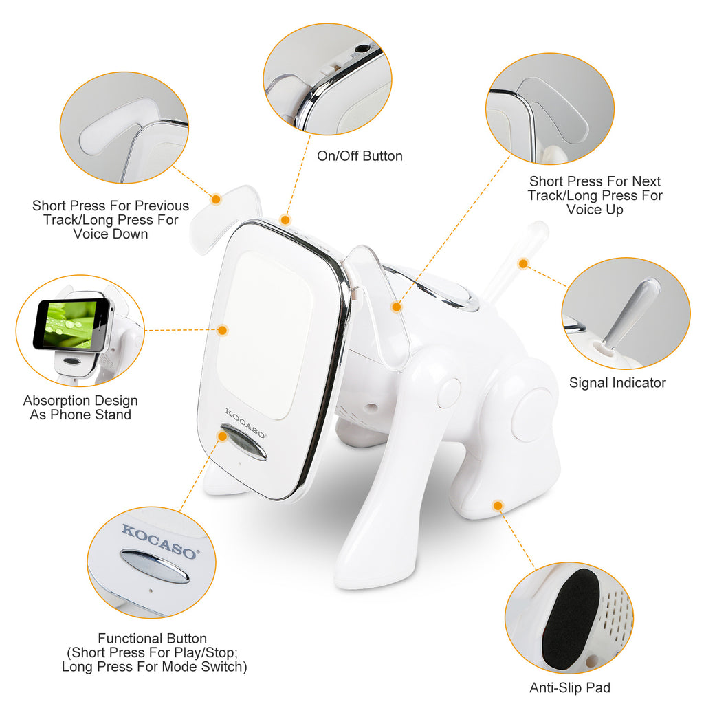 Puppy Dog Wireless Speaker Portable Mini Music Player Stereo Cute Animal Speaker With Built-In Mic FM Radio Stereo Bass MMC Card Slot USB Port For Cellphone Tablet