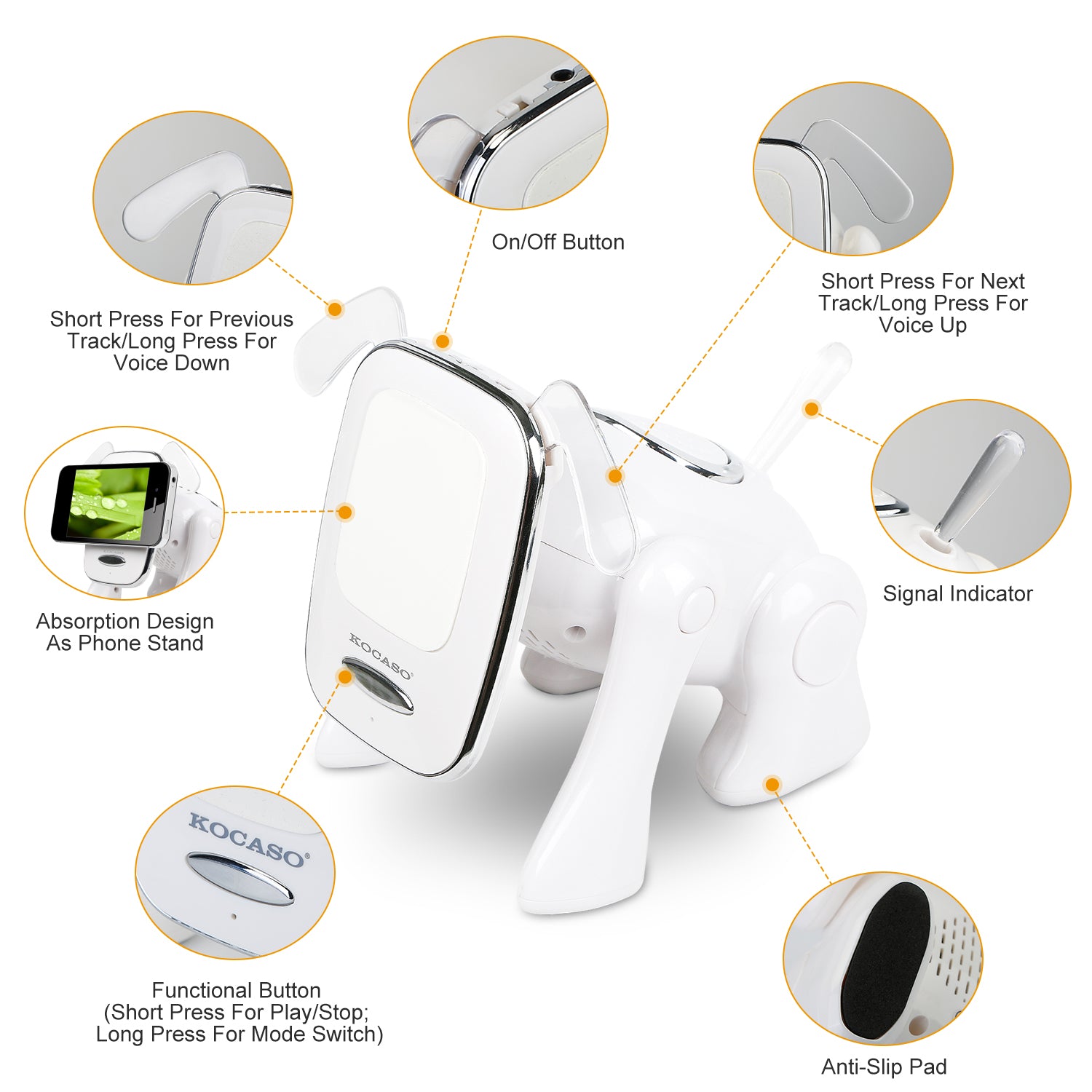 Puppy Dog Wireless Speaker Portable Mini Music Player Stereo Cute Animal Speaker With Built - In Mic FM Radio Stereo Bass MMC Card Slot USB Port For Cellphone Tablet - 5 - CJ