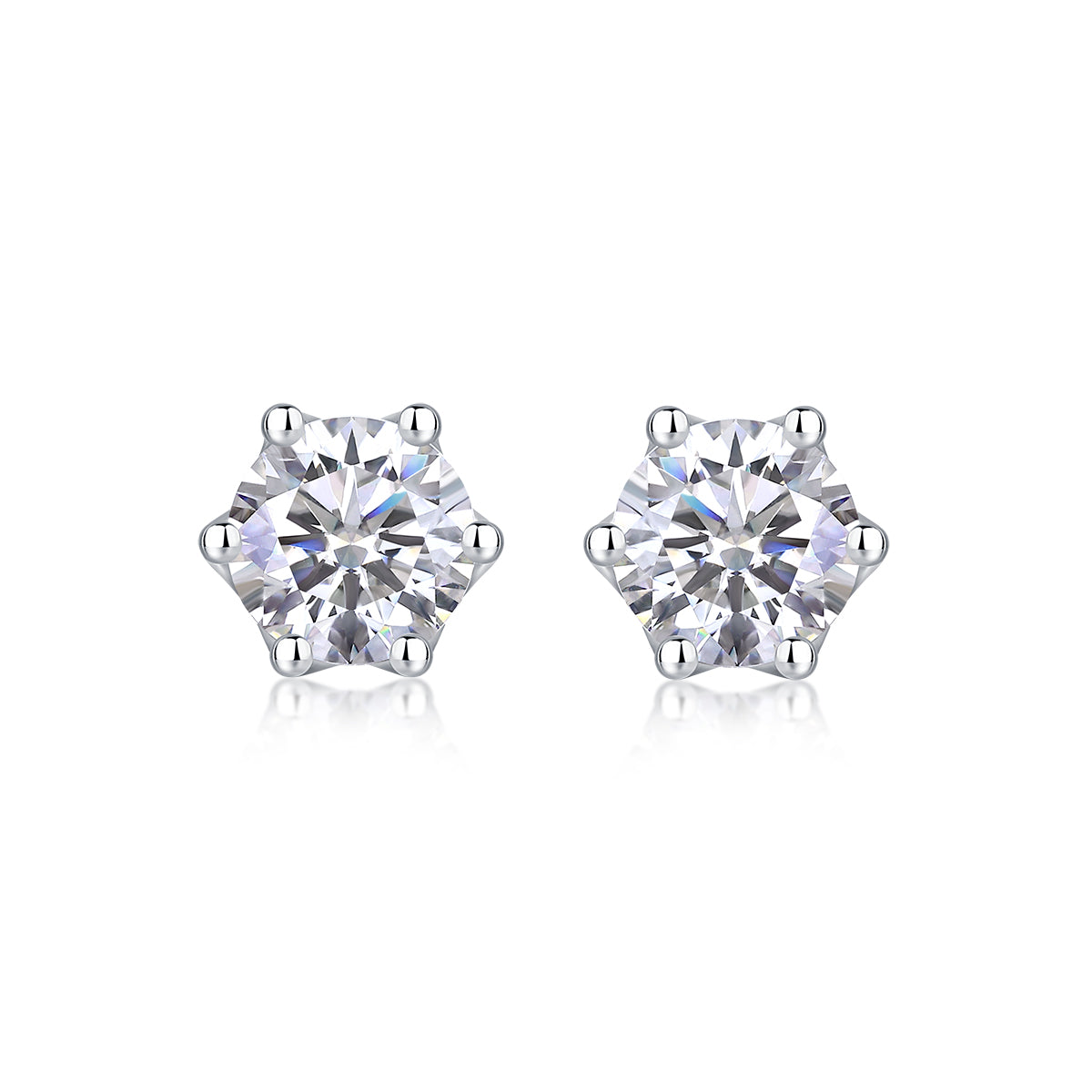 1Freehand Flower Luxury Fashion Diamond Earrings Stud Inlaid With Mosan Diamond Silver Jewelry Prohibit TikTok sales - 5 - CJ
