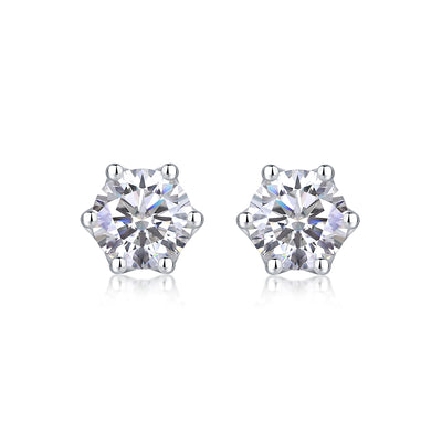 1Freehand Flower Luxury Fashion Diamond Earrings Stud Inlaid With Mosan Diamond Silver Jewelry Prohibit TikTok sales - 5 - CJ