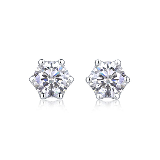 1Freehand Flower Luxury Fashion Diamond Earrings Stud Inlaid With Mosan Diamond Silver Jewelry Prohibit TikTok sales - 5 - CJ