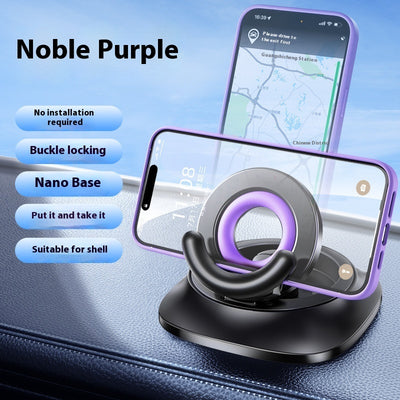 Magnetic Phone Holder With Vacuum Suction Foldable Adjustable Car Mount Magnetic Bracket Suction Nonslip For Busy Commuters - 0 - CJ - Noble Violet - Upgrade - CJYD227014203CX