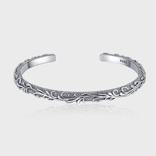 S925 Sterling Silver Vintage Style Carved Tang Grass Thai Silver Bracelet - 4 - CJ - KDP1415 - CJJE1602767 - KDP1415