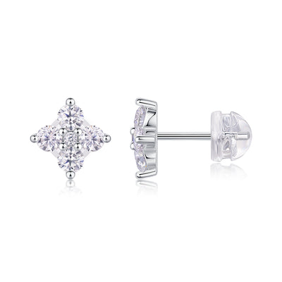1Sweetheart French - Fashionable And Luxurious Diamond Jewelry Set With Moissanite S925 Sterling Silver And Platinum - plated Stud Earrings Prohibit TikTok sales - 5 - cjdropshipping
