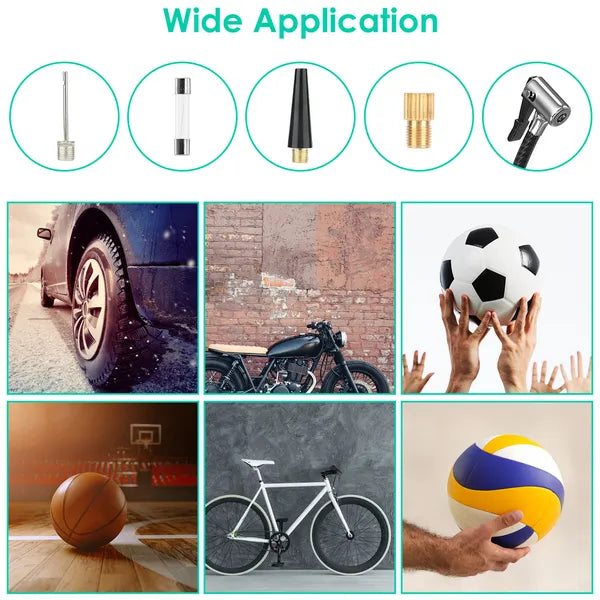 Portable Tire Inflator 120 PSI Maximum 90W Powered Tire Pump With Digital Display LED Light Inflatable Nozzle Needle Fuse Air Compressor For Bikes Motorbikes Car Balls - 5 - CJ