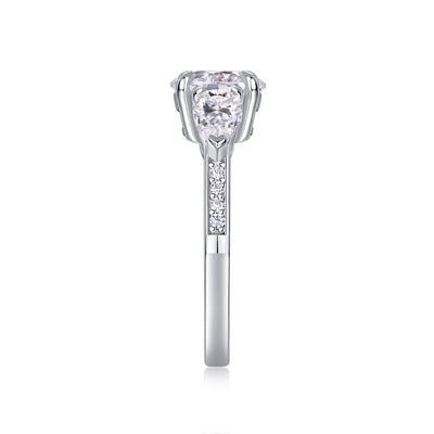 1Large Diamond Ring Luxury Fashion Set Moissanite Silver Ring Prohibit Tk Sales - 5 - CJ