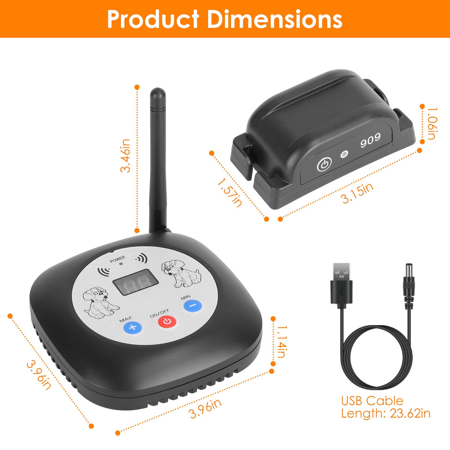 1Set 328FT Electric Wireless Dog Fence System With GPS Location Monitor Collar Receiver Rechargeable Beep Vibration Fence System For Small Medium Large Dogs - 5 - CJ