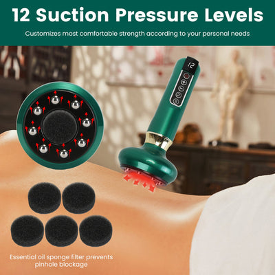 1Pc Anti Cellulite Massager Handheld Vacuum Suction Cupping Kit Beauty Tool With 12 Suction Mode 12 Heating 20Mins Auto - Off One - Key Pressure Release For Abdomen Thighs Buttocks Neck - 5 - cjdropshipping