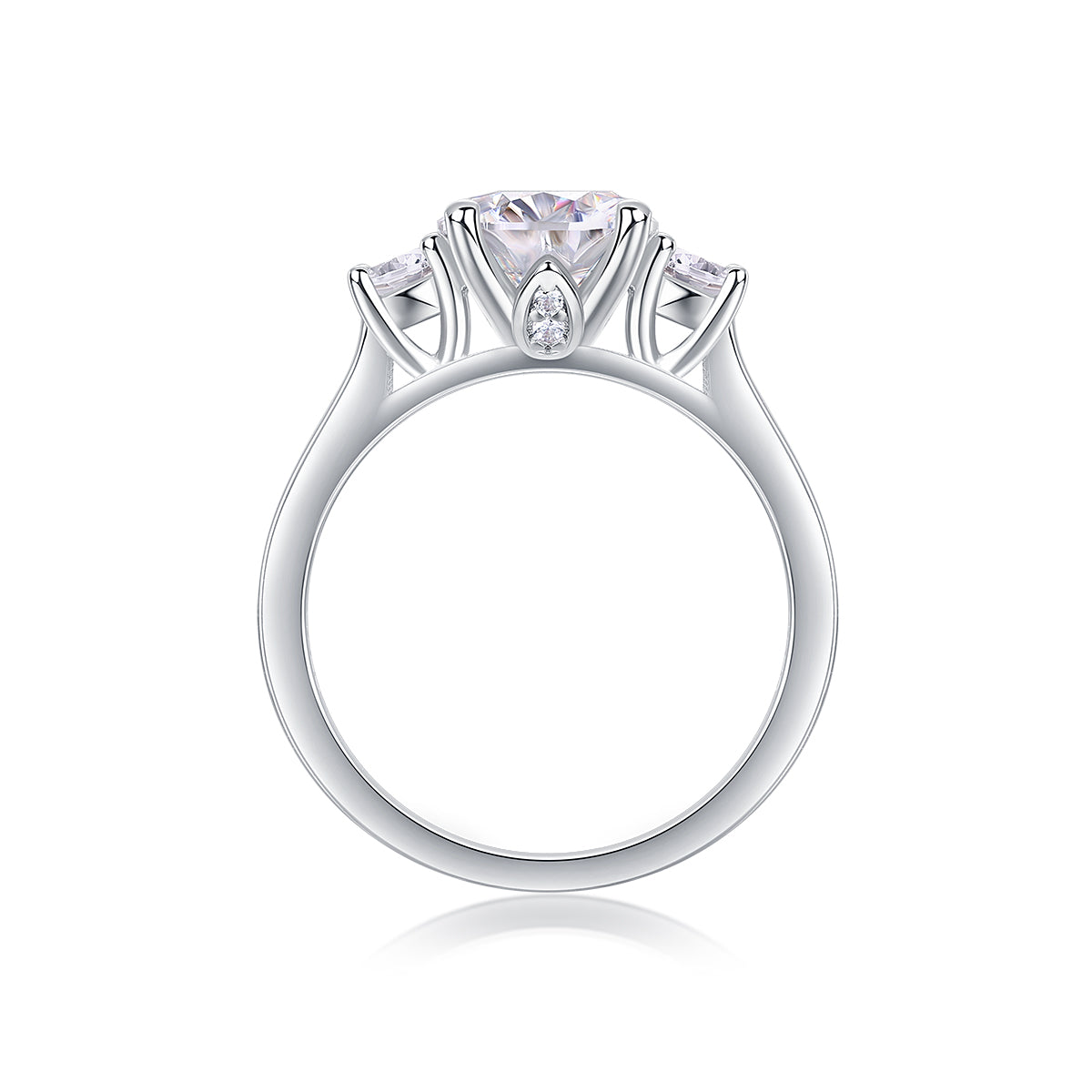 1Large Diamond Ring Luxury Fashion Set Moissanite Silver Ring Prohibit TikTok sales - 5 - CJ