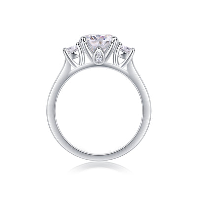1Large Diamond Ring Luxury Fashion Set Moissanite Silver Ring Prohibit TikTok sales - 5 - CJ