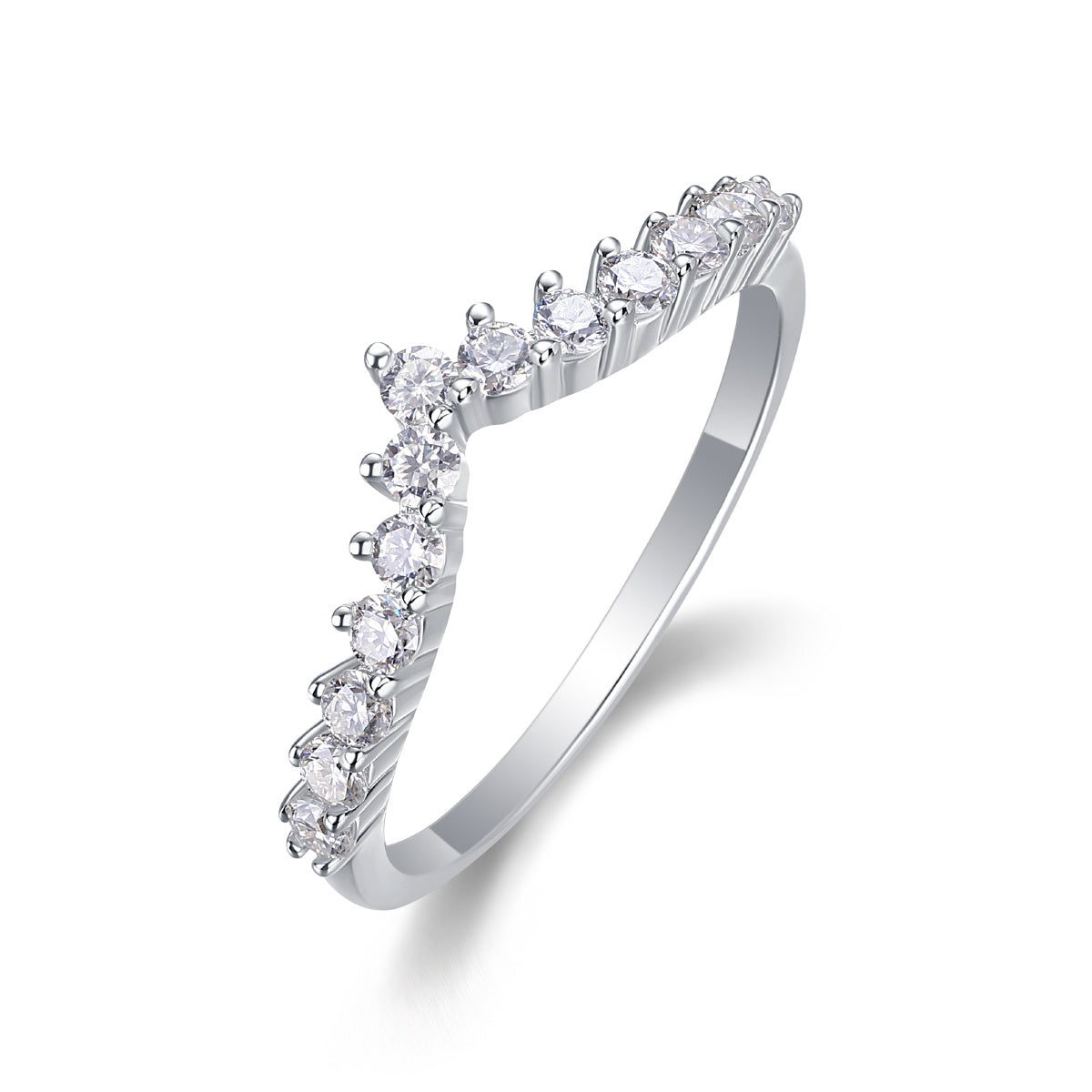 Crown Diamond Ring Luxury And Stylish Moissanite Silver Ring