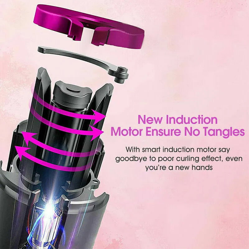 Hair Curler LCD Cordless Auto Rotating Waver Curling Iron Ceramic Wireless USA - 5 - CJ