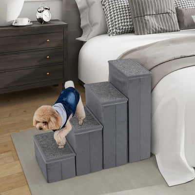 4 - Step Dog Stairs Non - slip Foldable Dog Ramp With Adjustable Steps - 5 - CJ