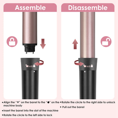 2 Type Options - 1Pc 5 In 1 Curling Wand Hair Curling Iron Brush Anti - Tangle Hair Thermal Brush Curler With 4 Heating Levels 360 Degree Rotatable Cable 5 Interchangeable Barrels 2 Clips 1H Auto Off - 5 - cjdropshipping