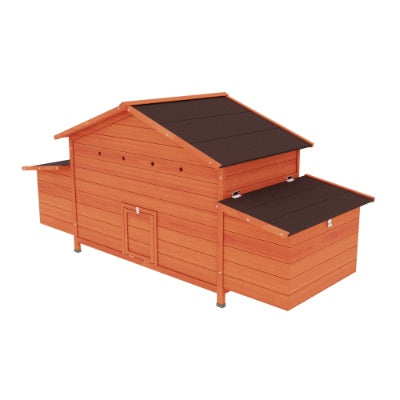 Large Wooden Chicken Coop Outdoor Hen House Poultry Cage For Outdoor With 2 Sides Nesting Boxes,2 Free - range Doors Leakproof Tray - 5 - CJ
