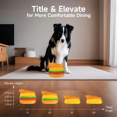 Hamburger Appearance Pet Cat And Dog Bowl Combination Multi - layer Five - in - one - 5 - CJ
