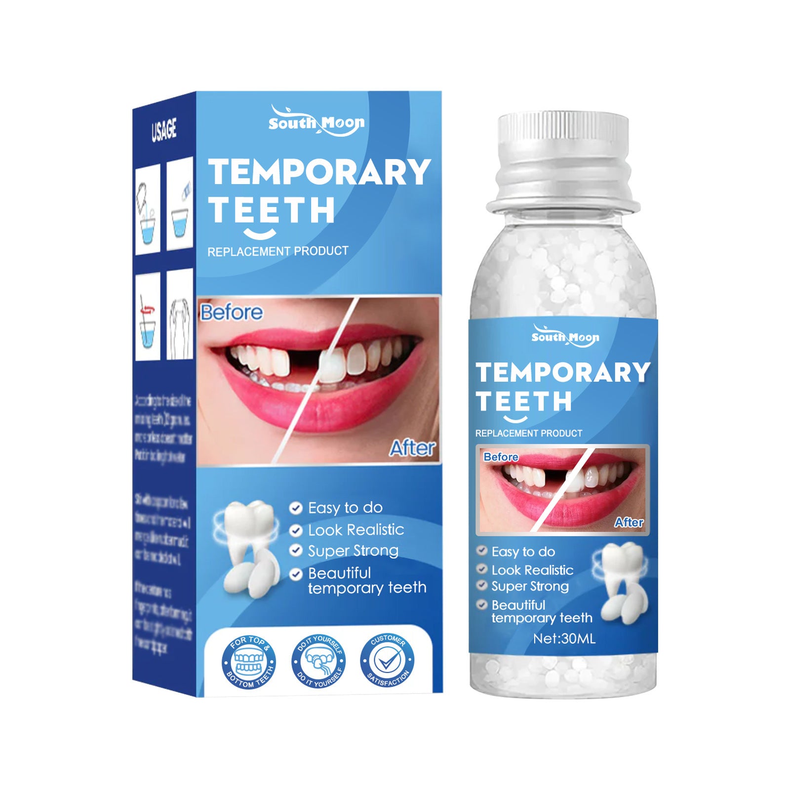 South Moon Solid Dental Gel Fixing Teeth Temporary Filling Cavities Filling Gel Dentures Denture Gap Filling Gel - 5 - CJ