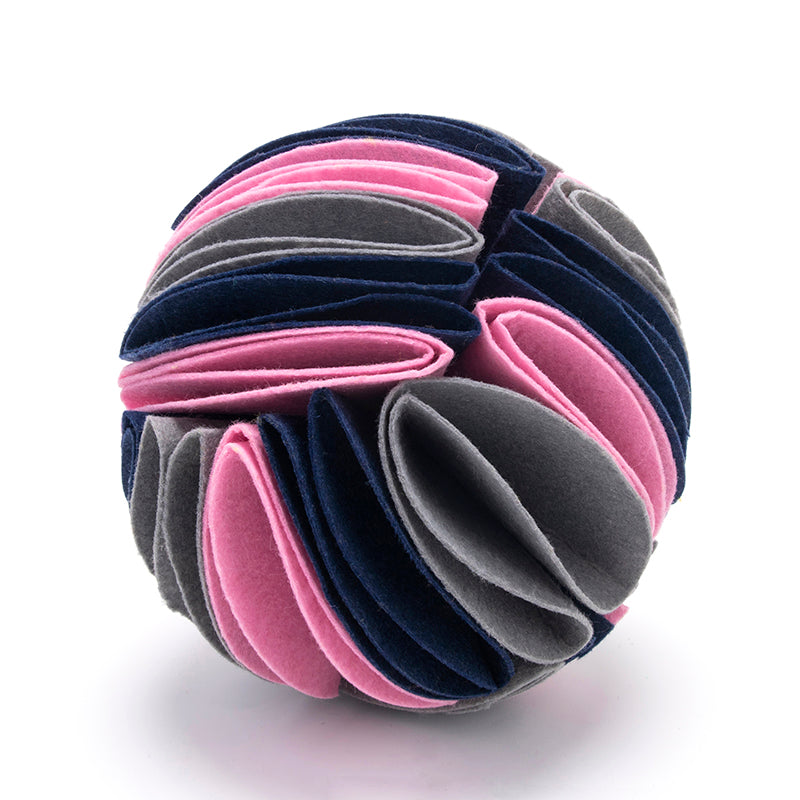 Foldable Dog Snuffle Ball Dog Training Toys Increase IQ Pet Cat Training Games Feeding Intelligence Toy - 4 - CJ - L - Grey pink dark blue - CJGY1452446 - L - Grey pink dark blue