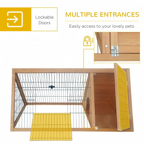 Wooden A - frame Outdoor Rabbit Cage Small Animal Cage - 5 - CJ