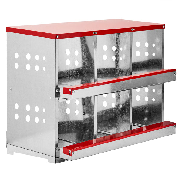 6 Compartments, 84x43x62, Sloping Roof, Disassembled, Iron, Red - 5 - CJ