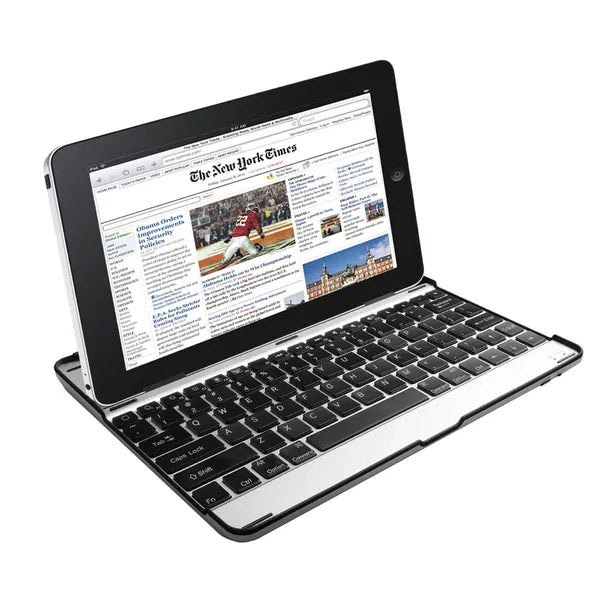 Silver And Black Aluminum Alloy Wireless Keyboard Tablet Cover - 5 - CJ
