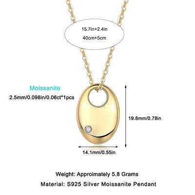 1First Encounter - A Fashionable And Trendy Diamond Pendant Necklace Set With Moissanite S925 Sterling Silver And Gold Plating Prohibit TikTok sales - 5 - CJ
